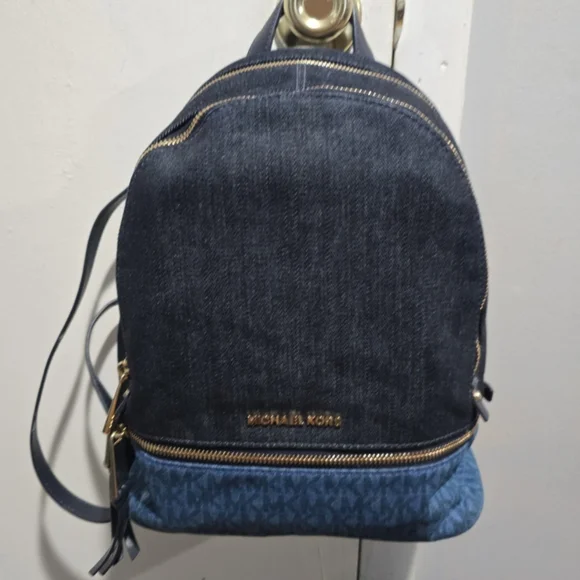 Michael Kors Two-Tone Denim Backpack - Picture 7 of 7